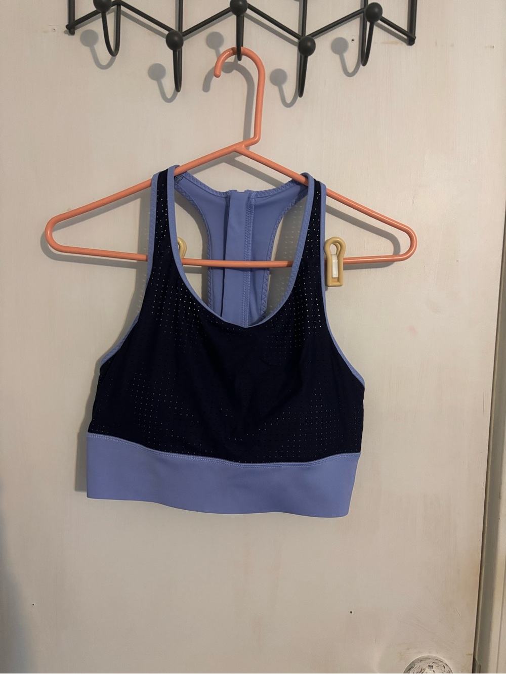 Athleta Navy and Periwinkle Racerback Sports Bra
